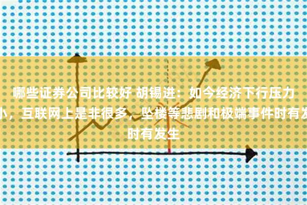 哪些证券公司比较好 胡锡进：如今经济下行压力不小，互联网上是非很多，坠楼等悲剧和极端事件时有发生